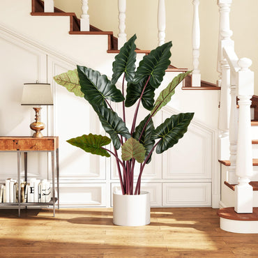 Artificial Rainbow Taro Tree 160cm Tall Fake Pre-potted Plant