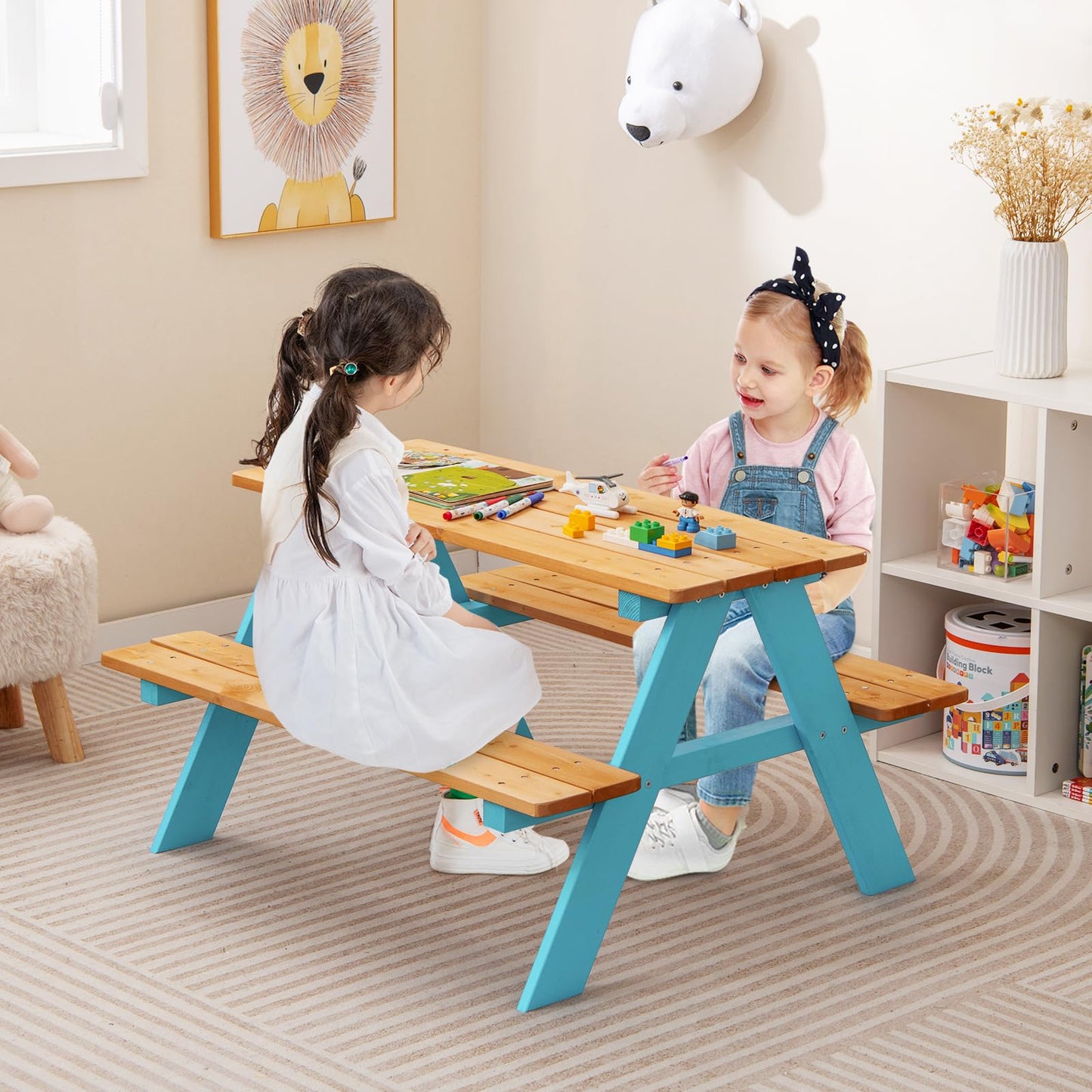 Fir Wood Children Garden Furniture with Benches