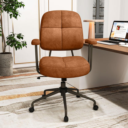 Height Adjustable Swivel Computer Desk Chair with Rocking Backrest and Armrests