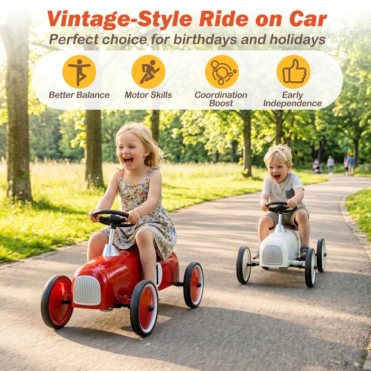 Ride on Car, Toddler Foot to Floor Sliding Walker with 50° Safety Angle Limit
