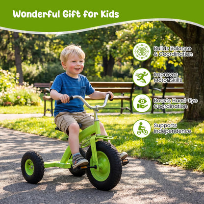 Kids Tricycle ( 84 x 55 x 68-77cm, without Storage Basket) | Carbon Steel Toddler Trike with Inflatable Rubber Tires