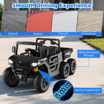 24V Ride on Dump Truck with Electric Dump Bed 4WD with Remote and Music