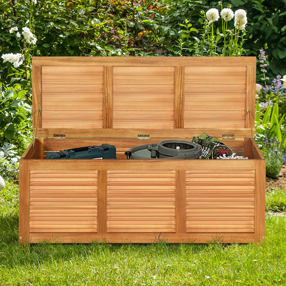 114cm Garden Storage Bench with Flexible Hinges and Handle