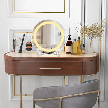 30 CM LED Light Up Round Mirror with 3 Colours and Adjustable Brightness