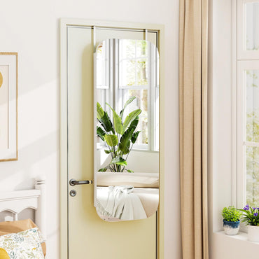 Lockable Jewelry Cabinet with Full-Length Mirror and Storage Shelves