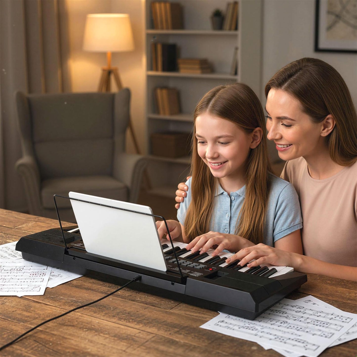 54 Key Keyboard Piano, Portable Digital Piano with 200 Rhythms