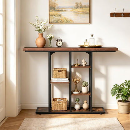 109 cm Console Table with Storage Shelves