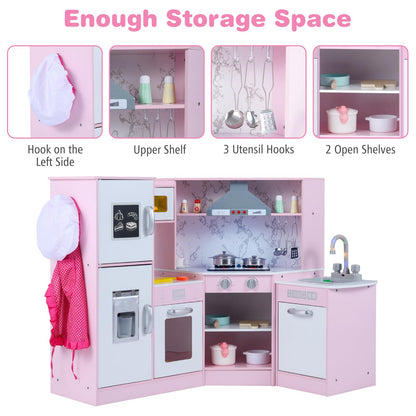 Kids Corner Kitchen Playset with Separated Washing Basin