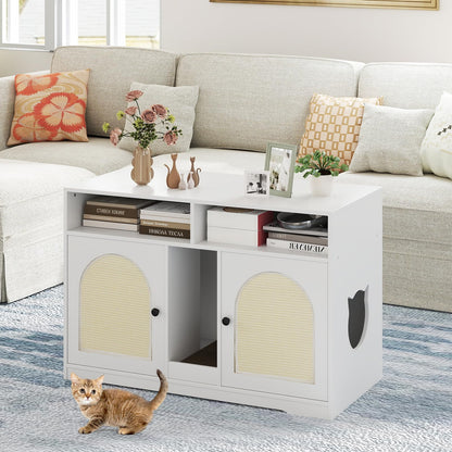 Indoor Cats Wooden Hidden Litter Box Furniture with Storage
