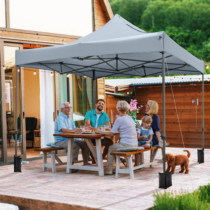 3m x 3m Pop up Canopy Tent, Height Adjustable Easy Setup Gazebo Shelter with Wheeled Bag