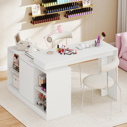 120CM Reversible Corner Writing Desk with 2-Way Cabinet