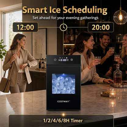 5 cm Ice Ball Maker with Self-Cleaning and 8H Timer for Whiskey Bourbon