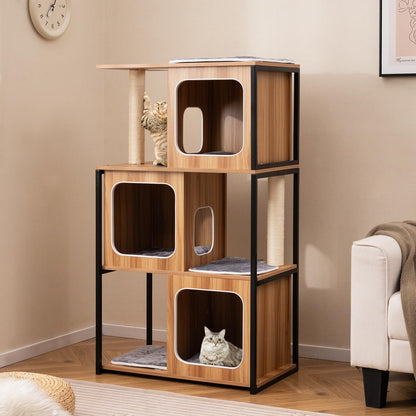 133cm Multi-level Cats Climbing Tower with Scratching Posts