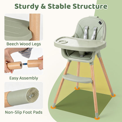 High Chair for Babies and Toddlers, for 6-36 Months