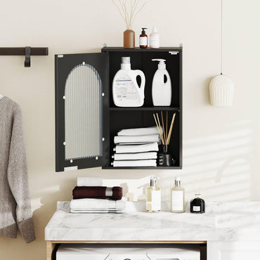 Bathroom Wall Cabinet, Wall-Mounted Wooden Storage Cupboard