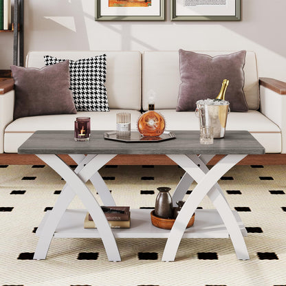 Coffee Table, Farmhouse Wooden Cocktail Center Table