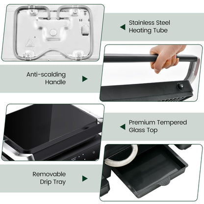 3 in 1 Indoor Grill with 180-degree Opening Design and 5 Auto Cooking Modes