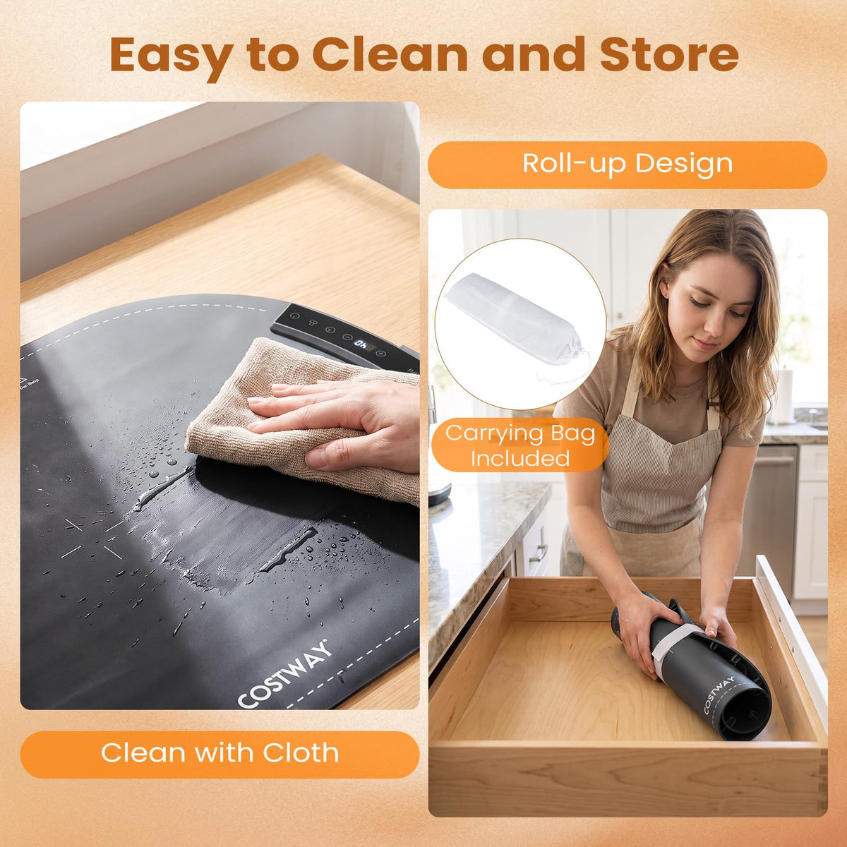 Electric Food Warming Mat, Roll-Up Buffet Warmer 7 Heat