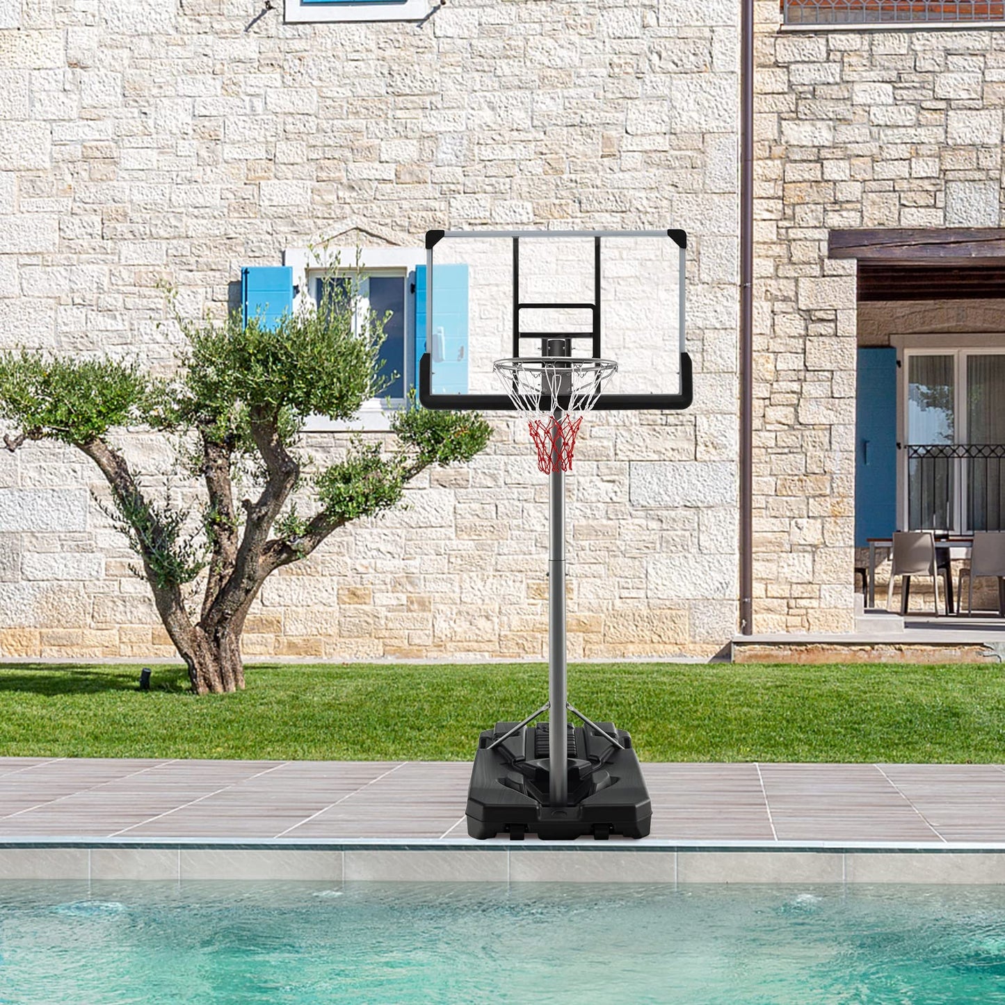 Portable Basketball Hoop with Metal Frame for Teenagers and Adults