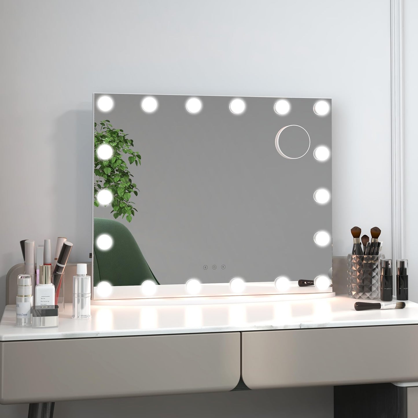 Vanity Mirror with Lights, Large Lighted Makeup Mirror with 18 LED Bulbs