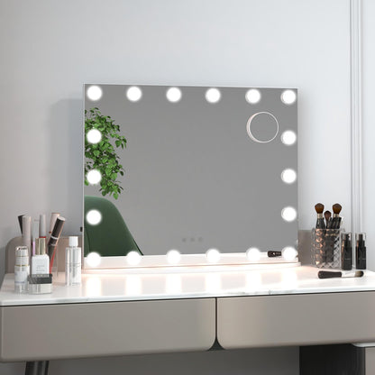 Vanity Mirror with Lights, Large Lighted Makeup Mirror with 18 LED Bulbs