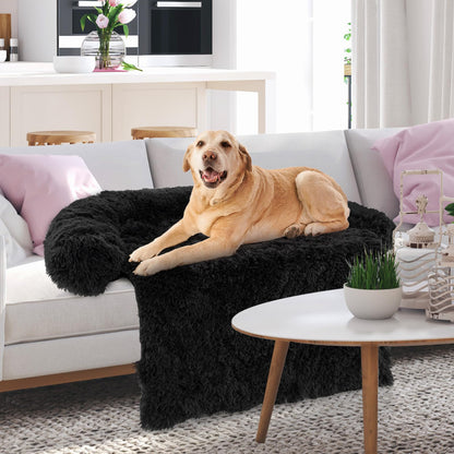 Fluffy Dog Mat Couch Cover Protector with Detachable Washable Cover and Anti-slip Bottom