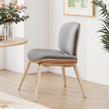 Modern Accent Chair with Curved Backrest and Padded Seat