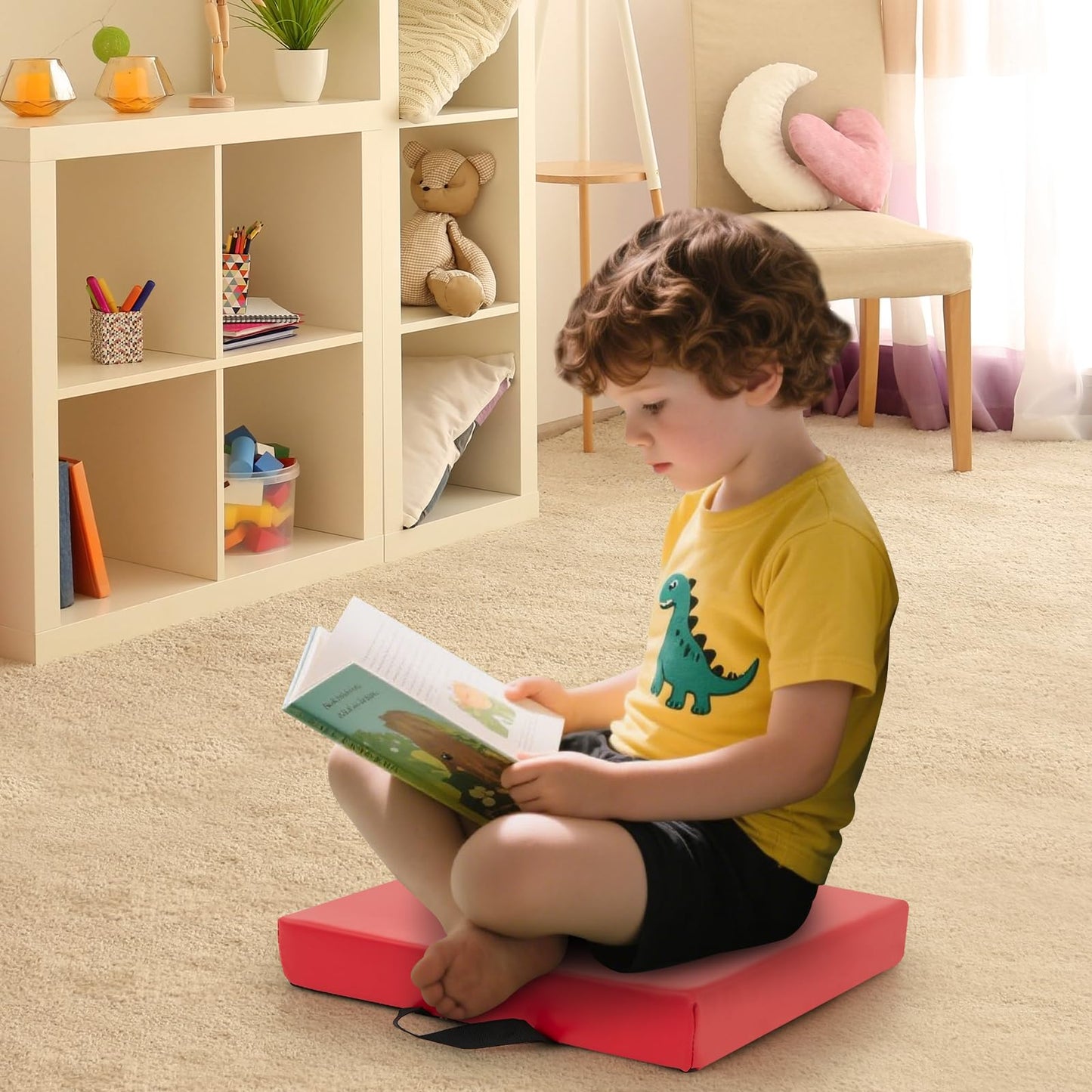 6 PCS Square Kids Seat Cushions with Handle