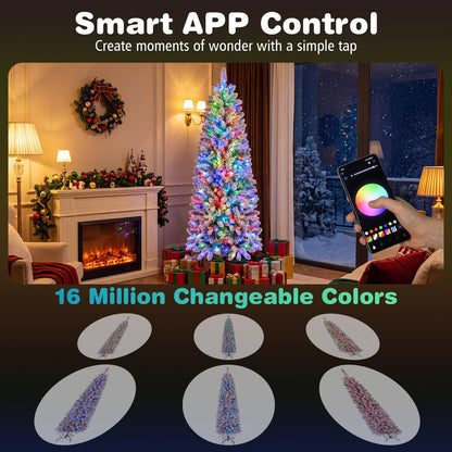 6FT Pre-Lit Christmas Tree with RGB LED Lights