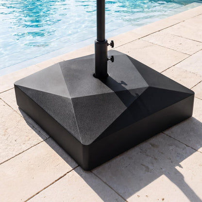 Water and Sand Fillable Umbrella Stand, Heavy Duty Square Market Table Umbrella Holder