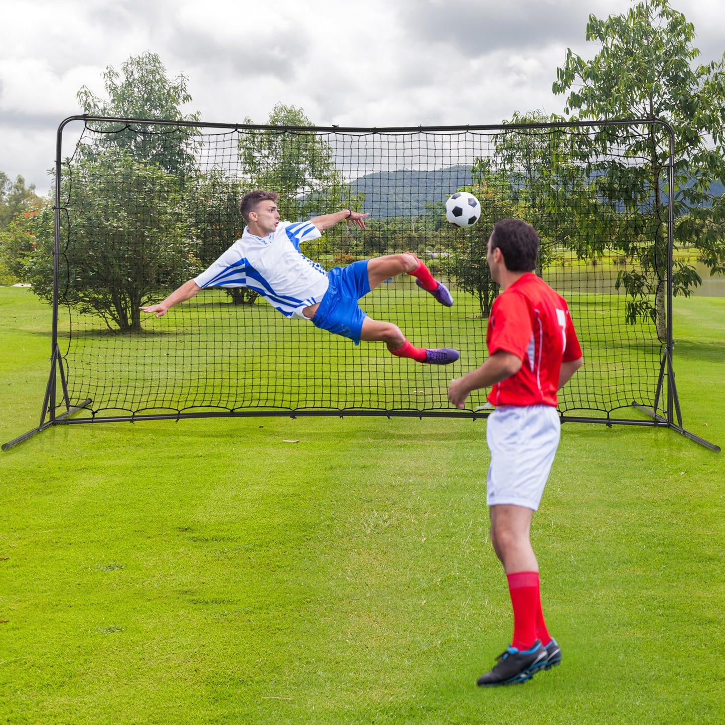 12ft x 6ft Soccer Training Equipment with Carry Bag and Ground Stakes