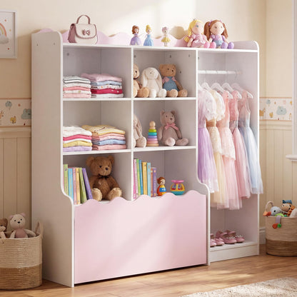Kids Dress up Storage Wardrobe, Children Toy Storage Organizer