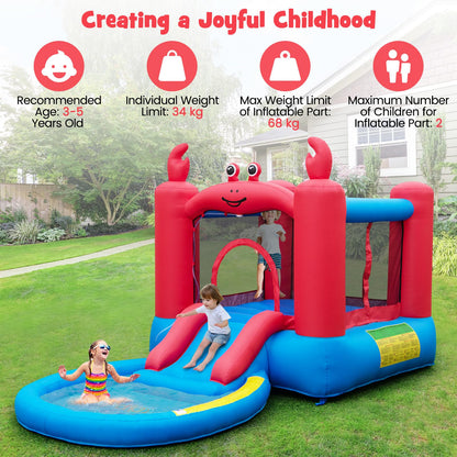 Crab-themed Water Park with Slide and Splashing Pools