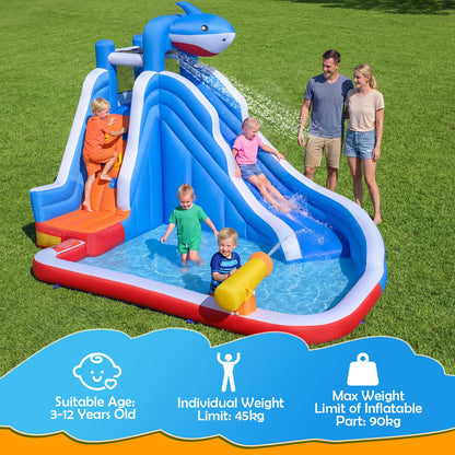 Inflatable Bouncy Castle, Jumper House Water Pool Slide Activity Center with Water Slide