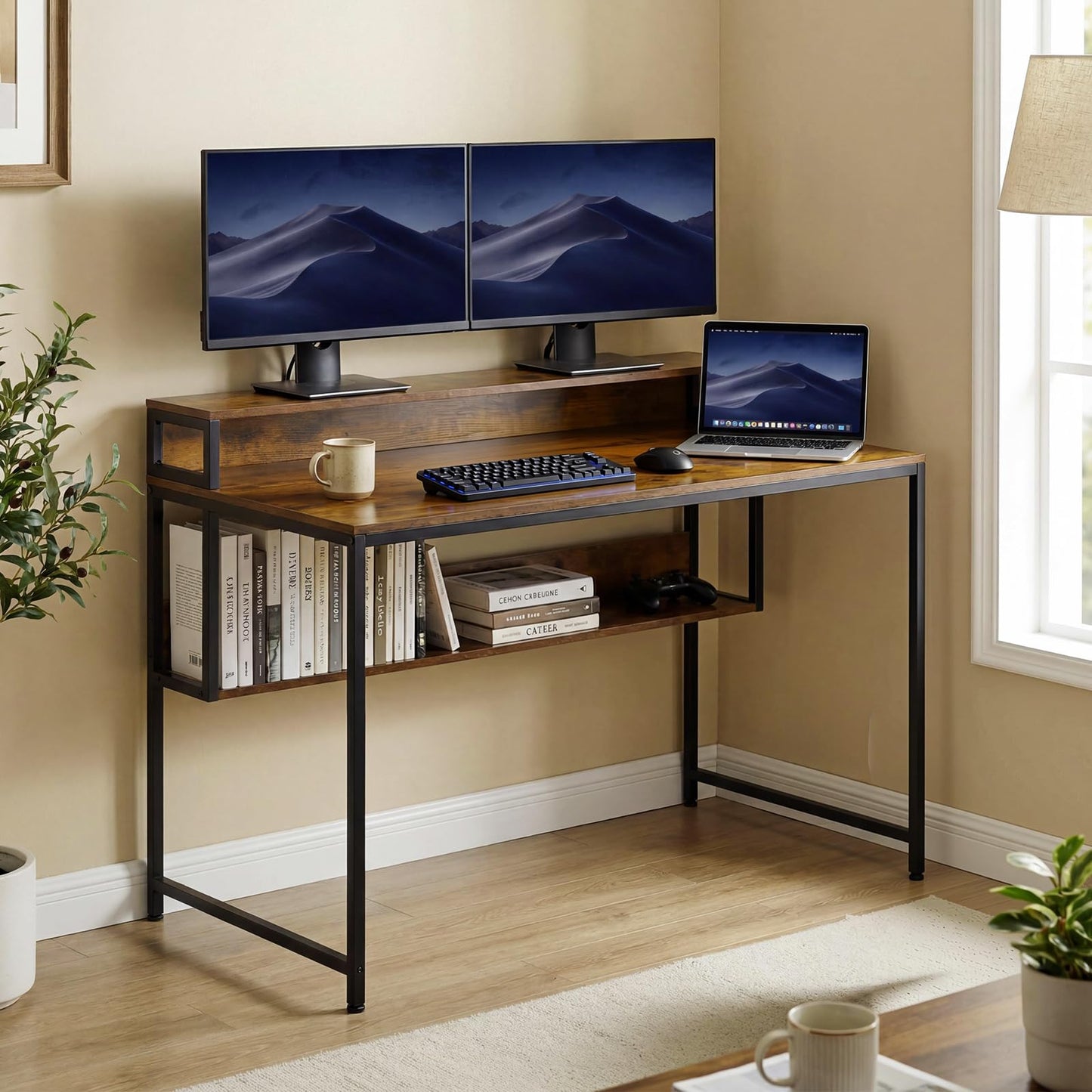 120cm Computer Desk, Industrial PC Laptop Table Writing Workstation