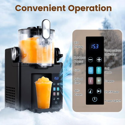 Slushie Machine 2L,2-in-1 Frozen Drink & Ice Cream Maker in 10 Mins