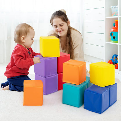 12 PCS Foam Building Blocks 5.5" x 5.5" Colorful Climbing Foam Soft Cubes for Kids