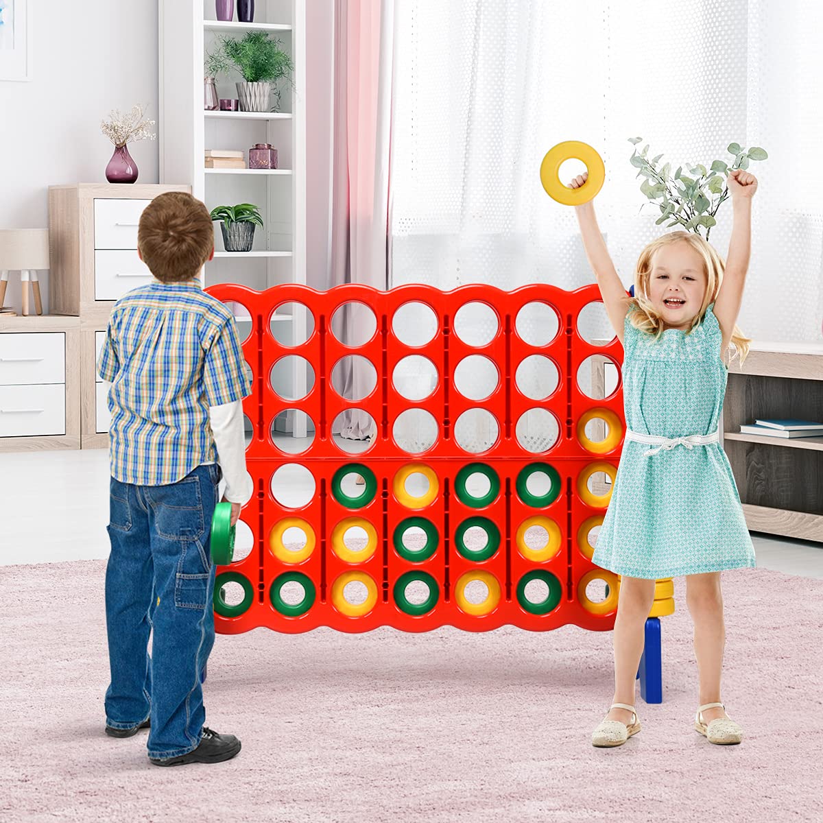Giant Connect 4 with 42 Jumbo Rings & Quick-Release Slider