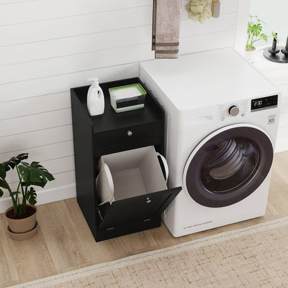 Bathroom Storage Cabinet with Drawer and Removable Hamper