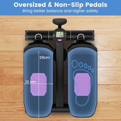 Mini Stepper for Workout Portable Hydraulic Stepper with Resistance Bands
