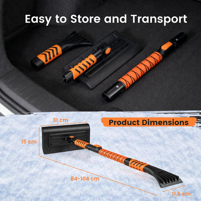 2 in 1 Extendable Snow Shovel 41” Ice Scraper
