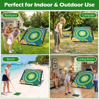 Indoor Outdoor Golf Game Gift with 2 Adjustable Clubs, 24 Sticky Balls, Scoreboard & Carry Bag