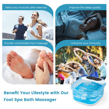 Foot Spa Massager with Removable Pedicure Stone