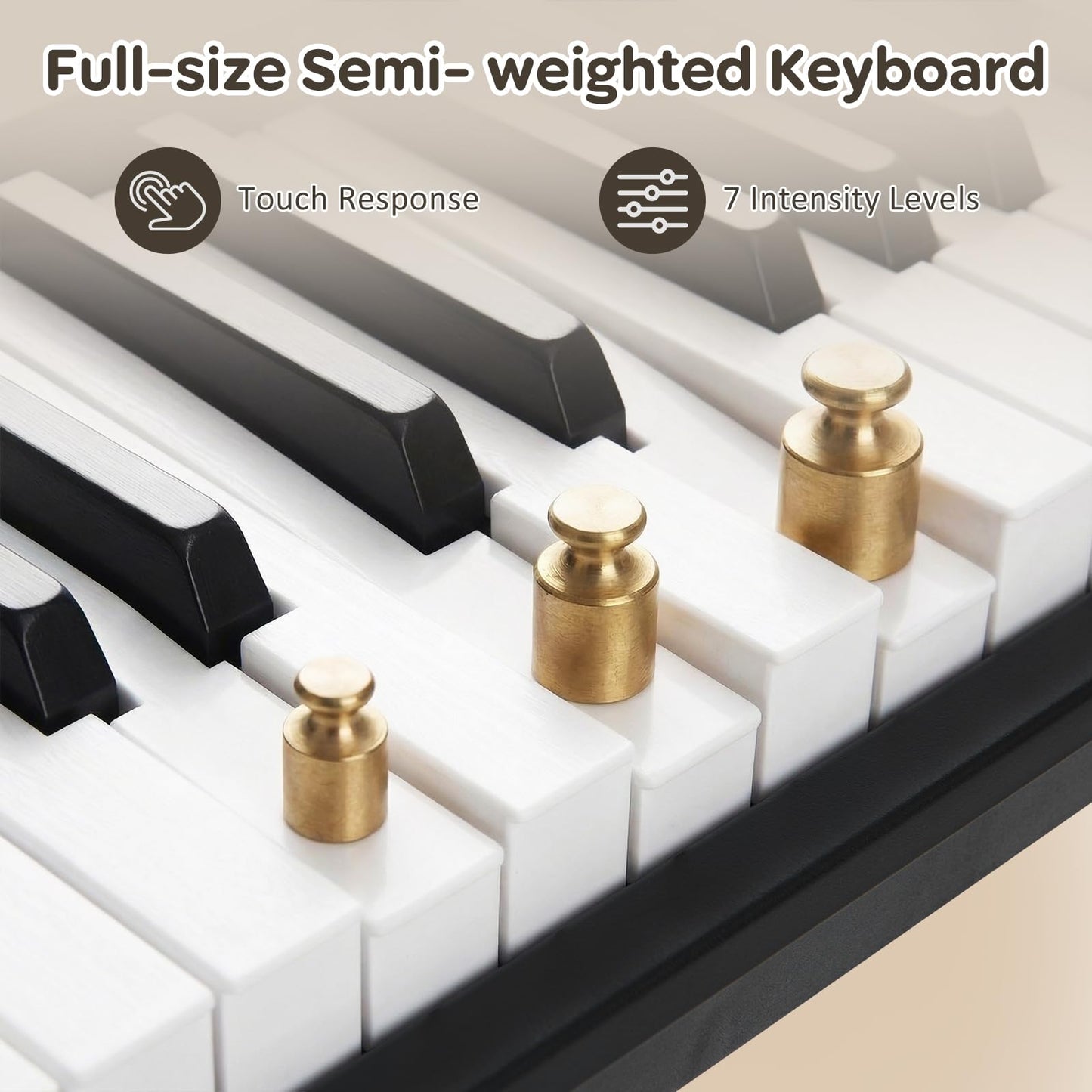 61 Key Digital Piano Keyboard, Electric Piano with Adjustable Stand & Stool