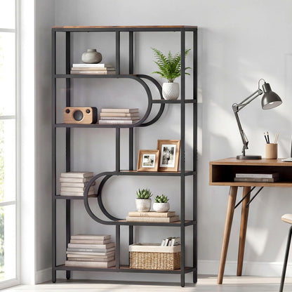 8-Tier Bookshelf Tall Etagere Bookcase with Open Storage Shelves