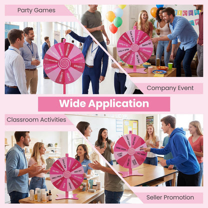 Tabletop or Floor Standing Spinning Prize Wheel with Blackboard Marker