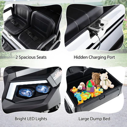 24V Kids Golf Cart 4WD 2 Seater Ride on Car with Dump Bed