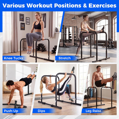 Dip Bar Station, Adjustable Pull Up Bars, 300KG Capacity