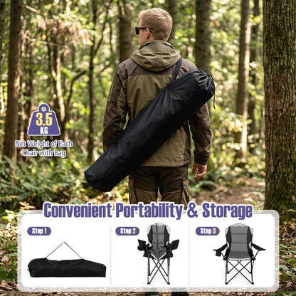 Pack Folding Camping Chair, Large Padded Chair