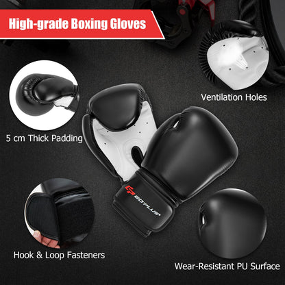 Kids Adults Boxing Bag Set with Hand Wraps Punching Training Kit for Workout